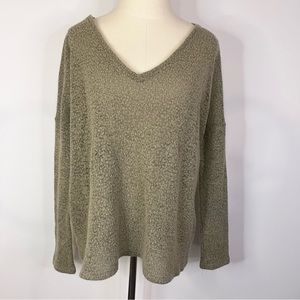 PIKO 1988 Taupe V-Neck Acrylic Sweater Large